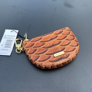 NWT Brahmin Saratoga Collection Honey Brown Genuine Britt Coin Purse